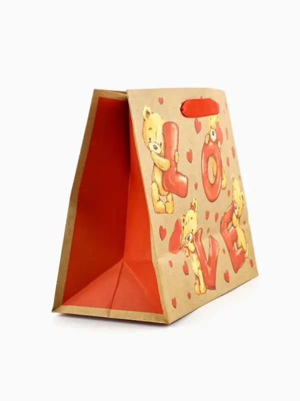 Пакет подарочный крафтовый &laquo;Любовь&raquo;, MS 18 х 10 х 23 см