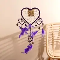 Ловец снов "Пять фиолетовых сердец" 0,7х16х45 см