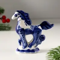 Сувенир Скакун , 9х9 см, гжель