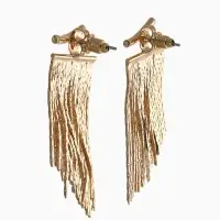 Серьги металл "Цепи" водопад, цвет золото