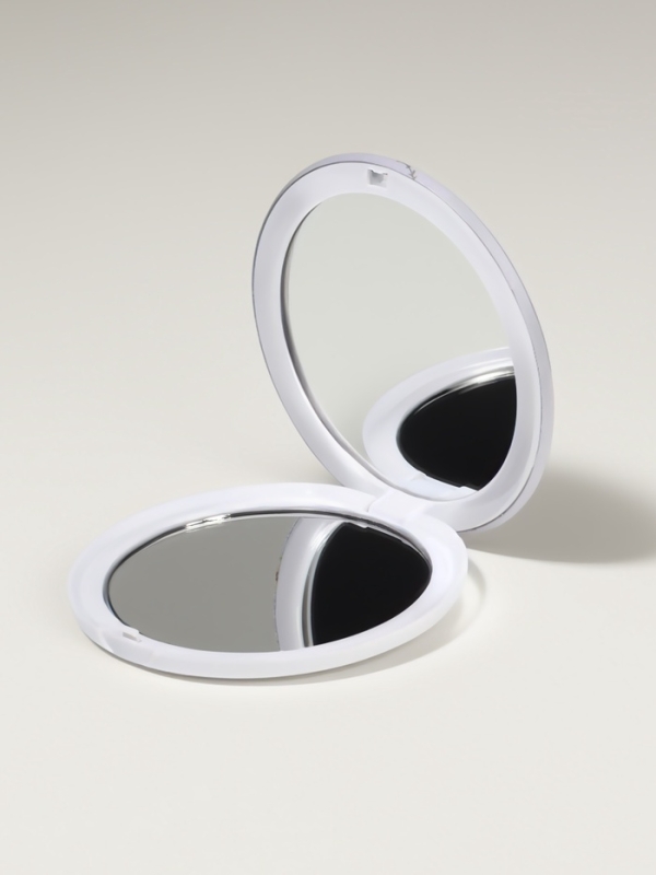 Зеркало складное &laquo;Птички&raquo;, d = 7,3 см, с увеличением, цвет сиреневый