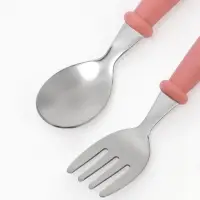 Набор детских столовых приборов в футляре: вилка, ложка Крошка Я розовый