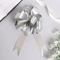 Бант - шар №3 металлик, цвет серебро