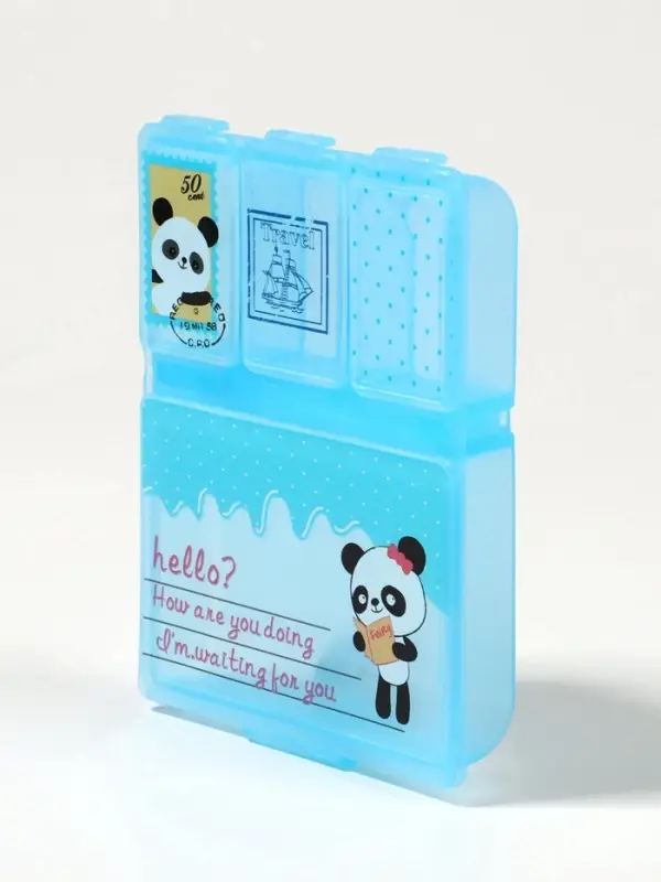 Таблетница, 9.2&times;6.5&times;1.6 см, 4 секции, МИКС