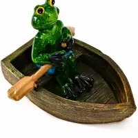 Садовая фигура 14 х 13 х 9,5 см "Лягушка в лодке" Водоплавающая
