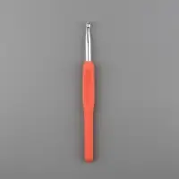 Крючок для вязания, с пластиковой ручкой, d = 6 мм, 14 см, цвет розовый