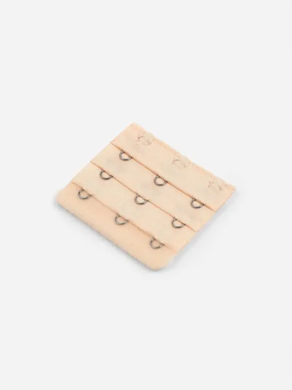 Застёжка для бюстгальтера, удлинитель, 3 ряда 3 крючка, 5&times;5.5 см, бежевая