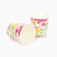 Стакан одноразовый бумажный &laquo;Акварельные цветы&raquo;, 250 мл