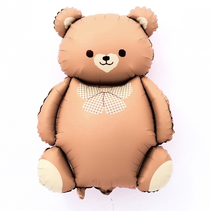 Воздушный шар фольгированный 35" &laquo;Мишка с бантом&raquo;, фигура, матовый