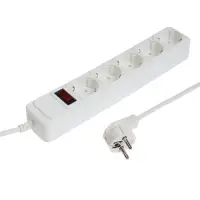 Сетевой фильтр СТАРТ, 5 розеток, 1,5 м, 10А, ПВС 3*0,75 мм2, с з/з, с выкл, IP 20, белый