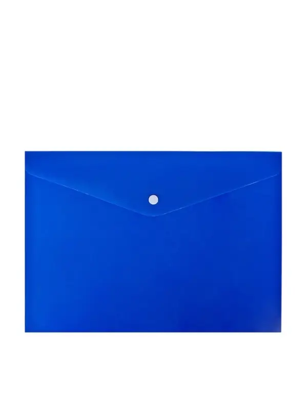 Папка-конверт на кнопке, А4, 180 мкм, "Цветной", МИКС
