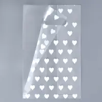 Пакет полиэтиленовый квадратный с вырубной ручкой, упаковка, "Сердечки", 25х35+16см &plusmn; 5% 60 мкм