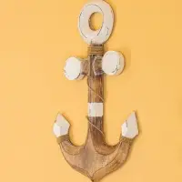 Декор интерьерный "Якорь" дерево 23х2х40 см, цв. белый