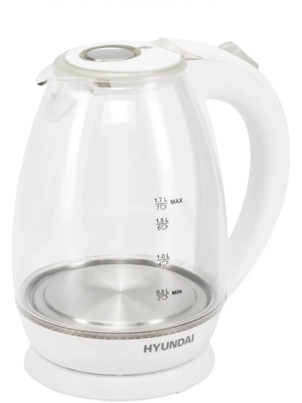 Чайник HYK-G2409 1.7л. 2200Вт белый серебристый