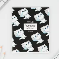 Тетрадь в клетку, 48 л., А5, на скрепке, блок №1 &laquo;Котики приколы&raquo; МИКС