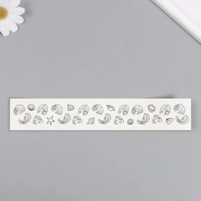 Переводная тату на тело чёрная &laquo;Браслет. Ракушки&raquo;, 20&times;3 см