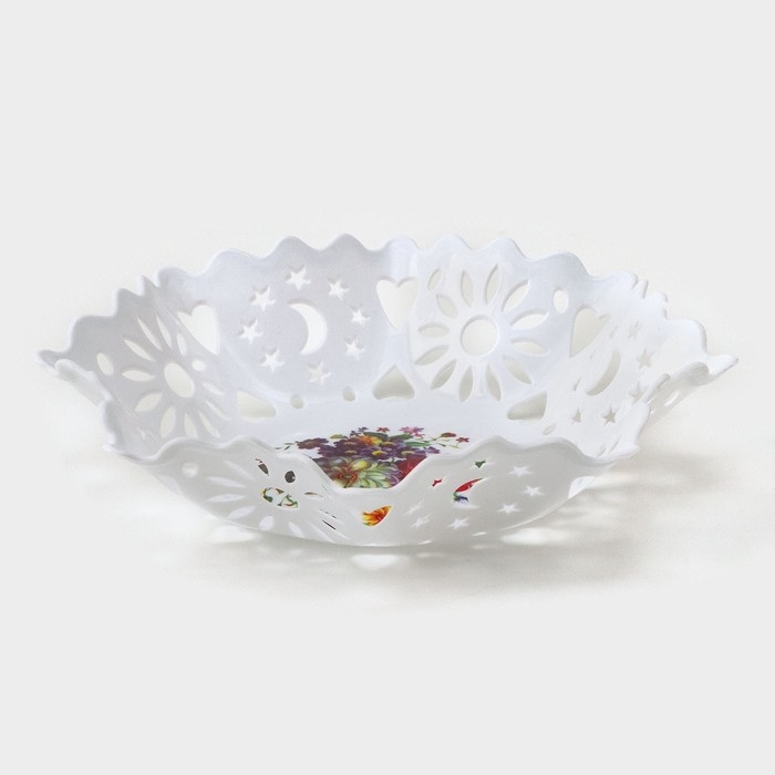 Ваза для хлеба и фруктов &laquo;Кубань. Месяц&raquo;, d=20 см, белый, рисунок МИКС