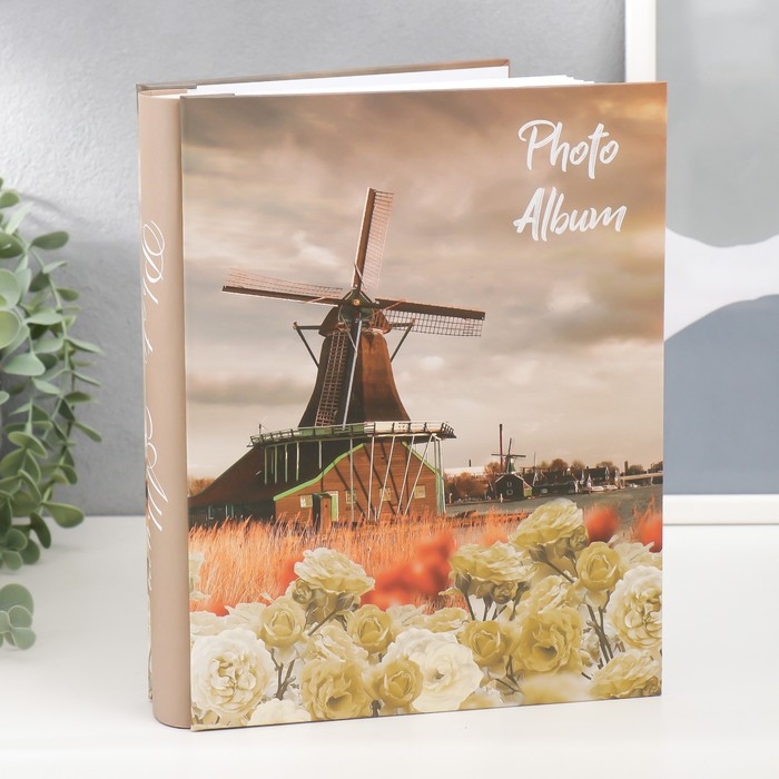 Фотоальбом на 200 фото 10х15 см "Мельница" в коробке МИКС 26,5х20,5х5,5 см