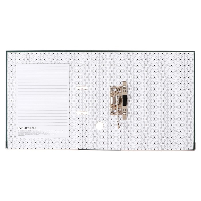 Папка-регистратор А4, 50 мм, Calligrata, ПВХ, тиснение "лен", металлическая окантовка, карман на корешок, собранная, зеленая, микс