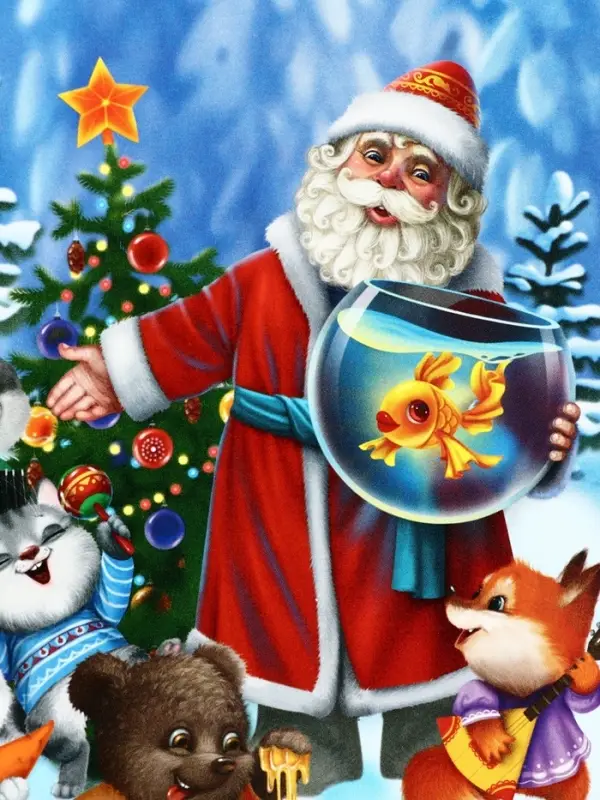 Подарочная коробка новогодняя &laquo;Золотая рыбка&raquo; 14&times;6&times;21 см