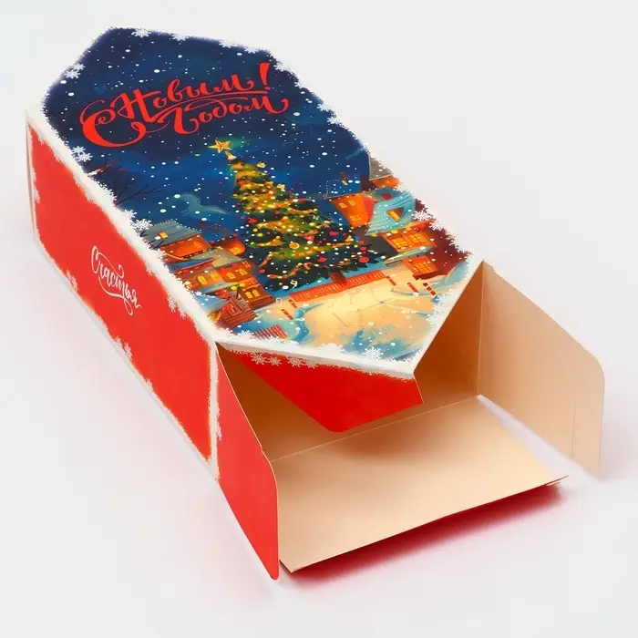 Подарочная коробка - конфета новогодняя складная &laquo;Праздник&raquo;, 14&times;22&times;8 см
