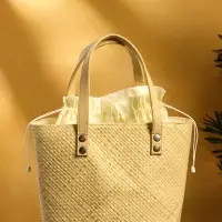 Сумка плетёная из пандана, 27&times;17&times;40 см, бежевая