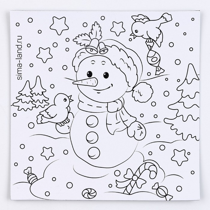 Ёлочные шары под раскраску на новый год &laquo;Волшебный подарок&raquo;, d = 7 см, 6 шт, новогодний набор для творчества