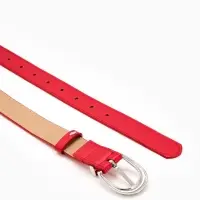 Ремень жен 05-01-02-01, Июнь2509, 3*0,3*110 см, без винта, пряж металл, 1 прокол, красный
