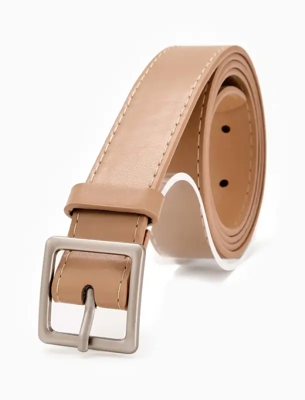 Ремень жен 05-01-02-01, Июнь2508, 3*0,3*110 см, без винта, пряж мат металл, 1 прокол, беж