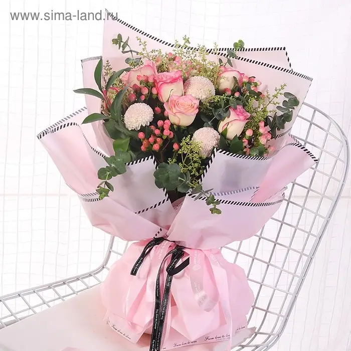 Плёнка матовая с рисунком &laquo;Романтическое послание&raquo;, белая, 60&times;60 см