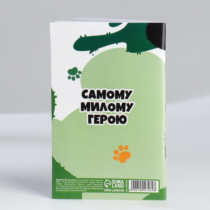 Блокнот А6, 32 л &laquo;Котик защитник&raquo; Набор из 4 шт в пакете