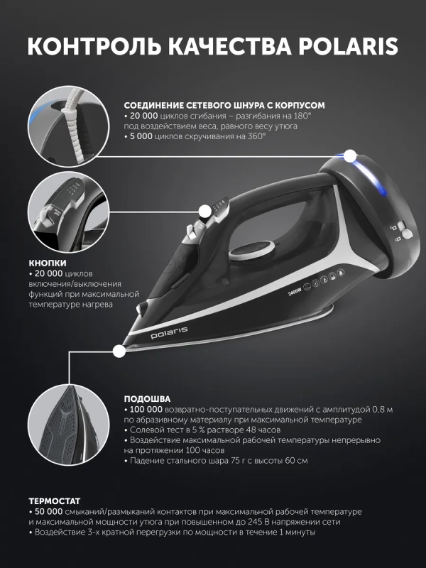 Утюг беспроводной для одежды PIR 2444K Cord[LESS]