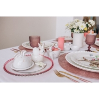 Блюдо с крышкой Доляна &laquo;Зайка в золотом&raquo;, 12&times;9,5 см, цвет белый