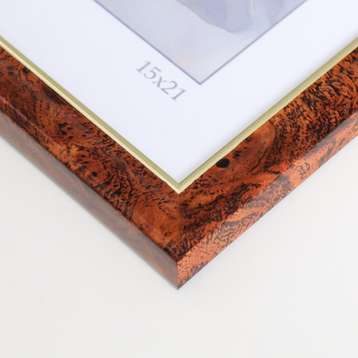 Фоторамка пластик "Офис 8" 15х21 см, карельская берёза