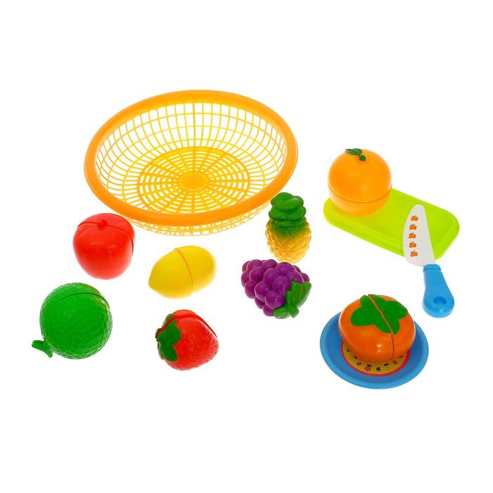 Набор продуктов-нарезка &laquo;Поварёнок&laquo; в корзинке, на липучках, 12 предметов, цвета МИКС