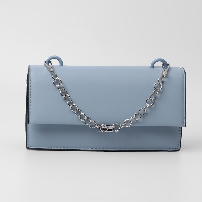 Цепочка для сумки, с карабинами, металлическая, d = 12 мм, 30 см, цвет серебряный