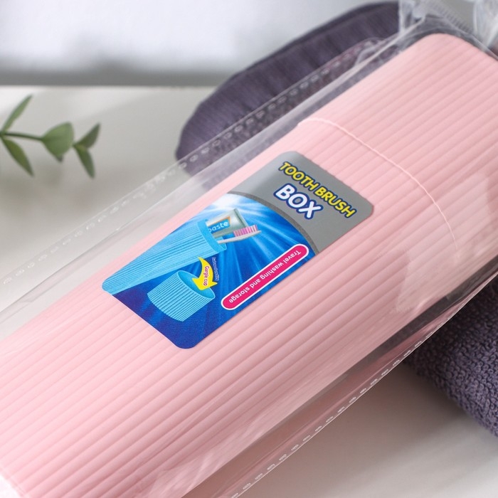 Футляр для зубной щётки и пасты, 19,5&times;6,5&times;4,5 см, цвет МИКС