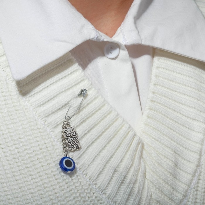 Булавка-оберег &laquo;Удачи на дороге&raquo;, 6 см, цвет синий в серебре