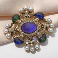 Брошь &laquo;Императрица&raquo; награда, цветная в чернёном золоте