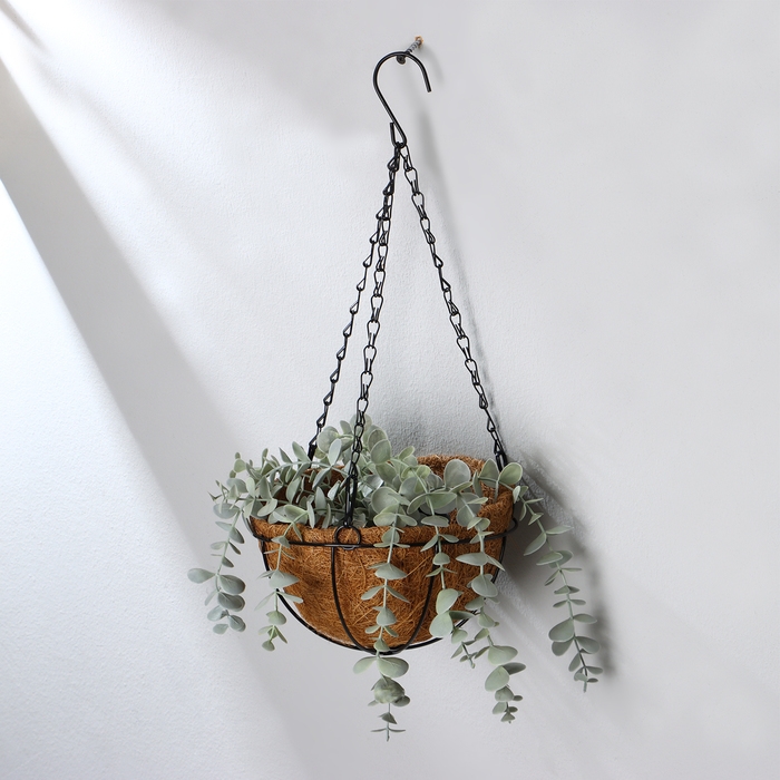 Кашпо подвесное, d = 20 см, с кокосовым вкладышем, &laquo;Полусфера&raquo;