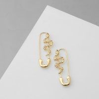 Новый год! Символ года 2025! Серьги металл &laquo;Булавки&raquo; змея, цвет золото