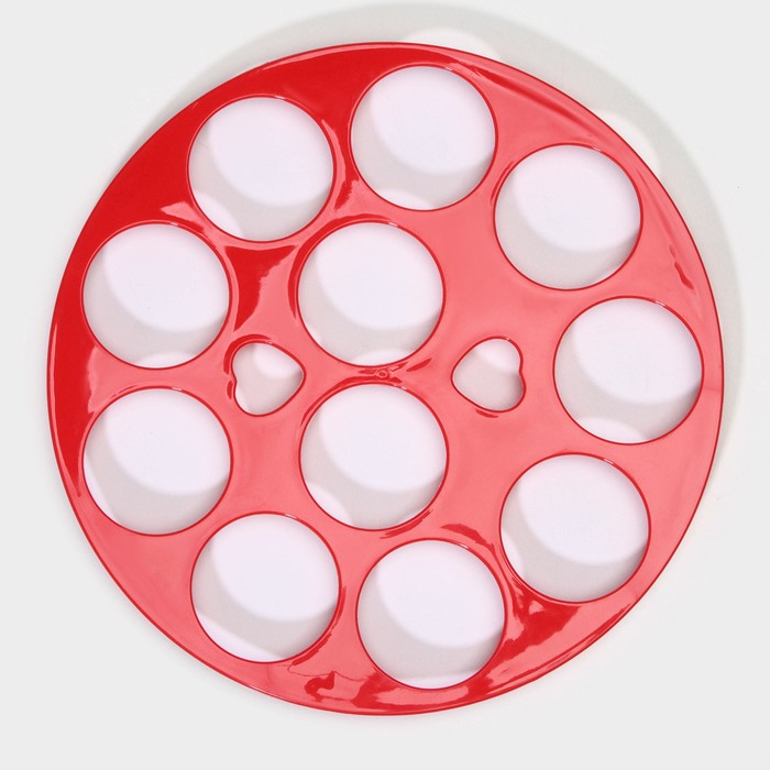 Тортовница с крышкой, съёмная подставка для пирожных, 11 ячеек, 30,5&times;21,5 см, цвет красный