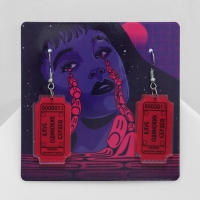 Серьги акрил &laquo;Клуб&raquo; одиноких сердец, цвет чёрно-розовый