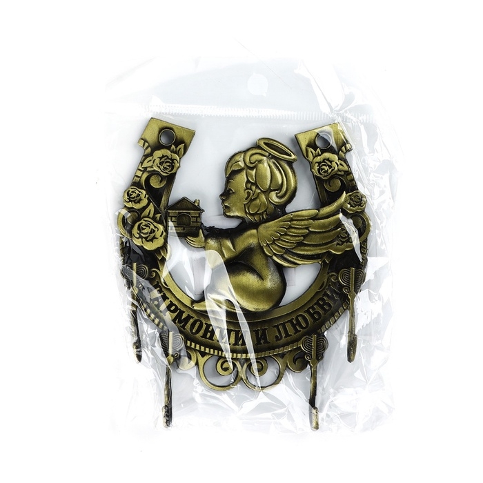 Ключница настенная &laquo;Гармонии и любви&raquo;, ангел, 10 х 10.6 см