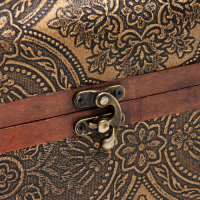 Шкатулка дерево сундук "Золотой орнамент" н-р 3 шт 7,5х12х6,5 11,5х17х10,5 16,5х22,5х15,5 см