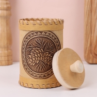 Туес &laquo;Шишки&raquo;, 8&times;8&times;10 см, береста