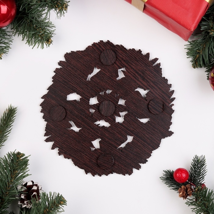 Набор "Коньки", подставка под горячее и 2 подстаканника, D-20,5 см