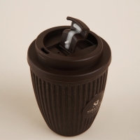 Стакан для кофе с крышкой SL Home, 250 мл, 9,5&times;9,5&times;12,5 см, цвет коричневый