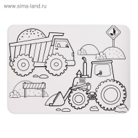 Пазл в рамке &laquo;Машины на стройке&raquo;, 34 детали + раскраска