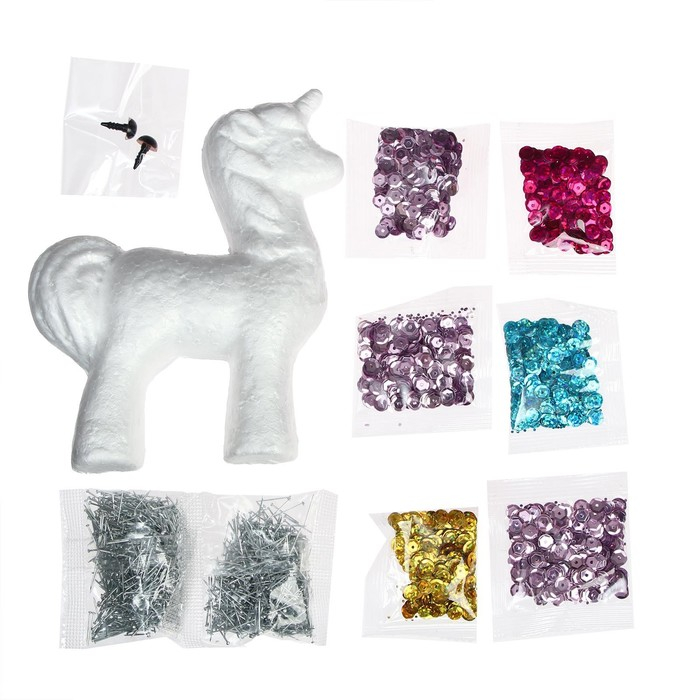 Аппликация пайетками для детей &laquo;Волшебный единорог&raquo;, набор для творчества